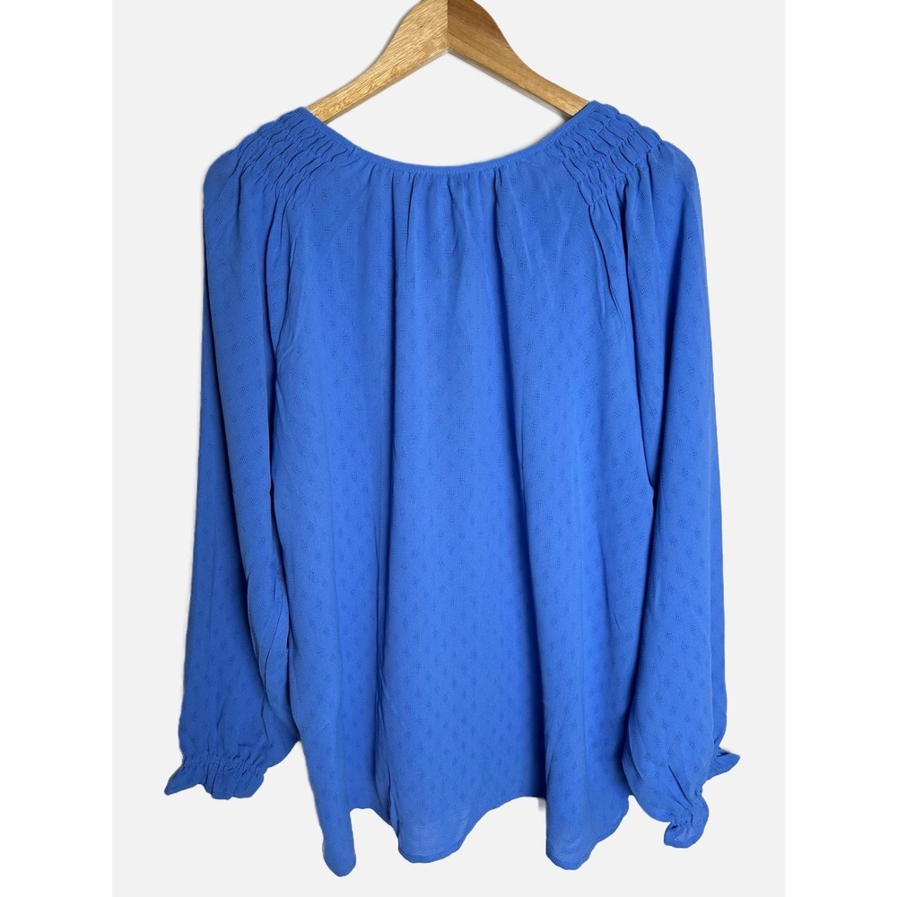 Jessica Simpson Women's Textured Pull Over Blouse Blue Size XL NWT - Picture 2 of 7